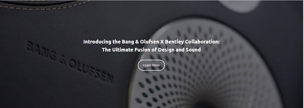 Bentley and Bang & Olufsen Partnership